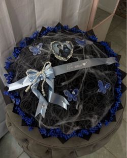 Corpse Bride Gothic Black Rose Bouquet