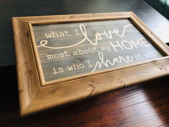 Rustic Wooden Frame Sign Decor - Handmade by Haidi