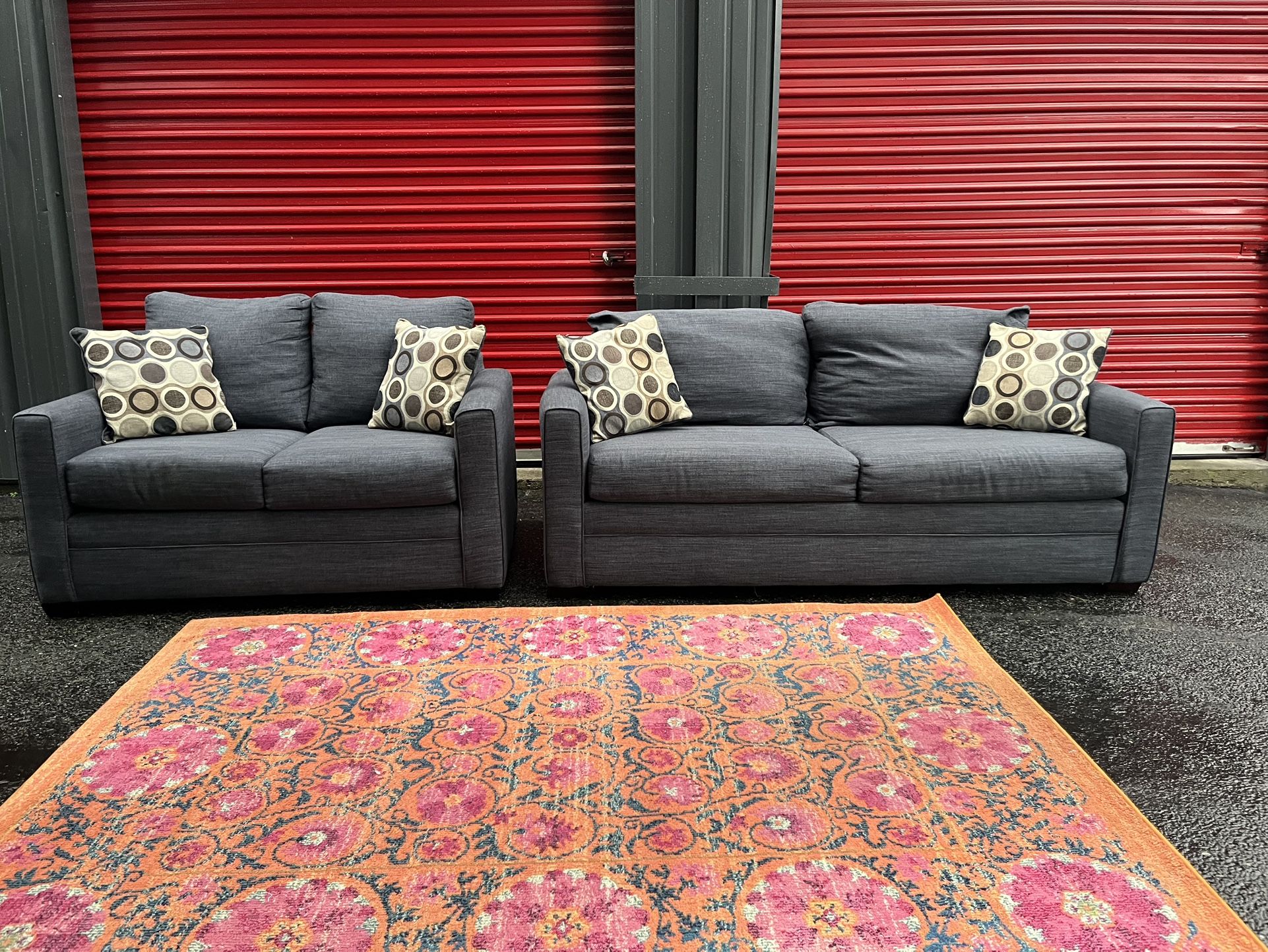 Sofa Bed and Loveseat!! Delivery Available 🚚!! Sofa bed dimensions: 77” Length x 35” Depth x 33” Height ( Bed Dimensions: 70” x 58” x 18” Height)- Lo