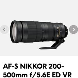 Nikkon Camera Zoom Lens AF-S NIKKOR 200-500mm f/5.6E ED VR