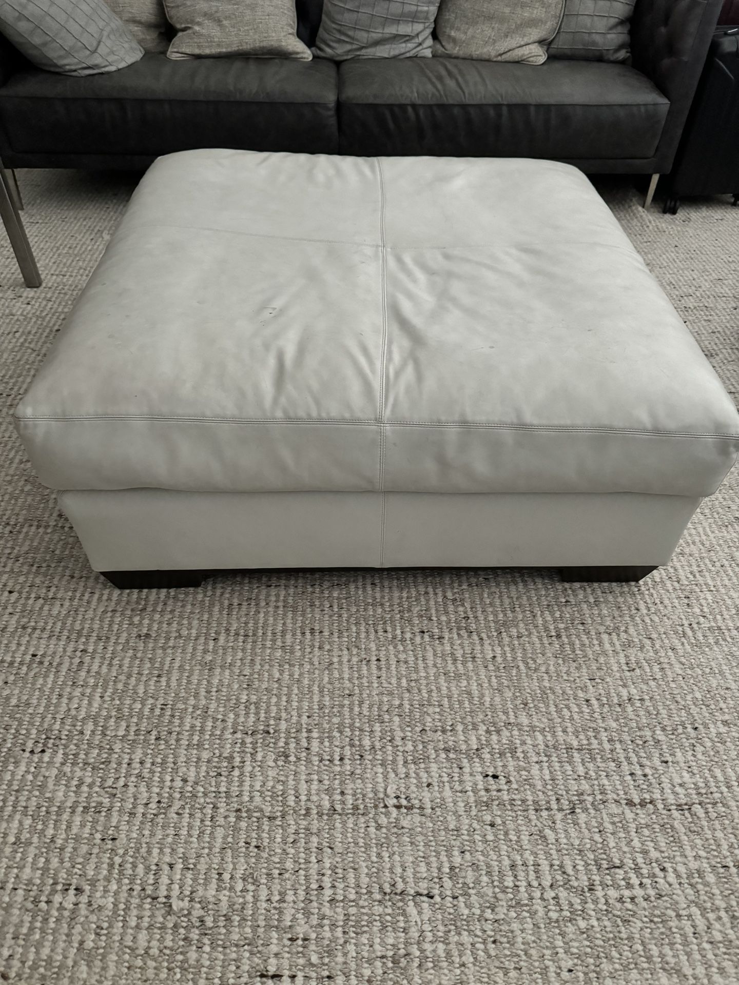 Crate and Barrel Leather Ottoman