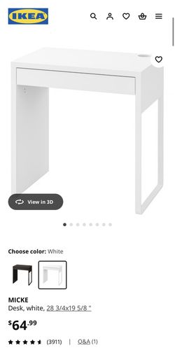 MICKE Desk, white, 28 3/4x19 5/8 "