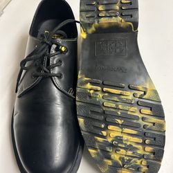 Dr.Martens 1461 Marbled Sole Leather Oxford Shoes 'Black Yellow' Size 11 Mens 
