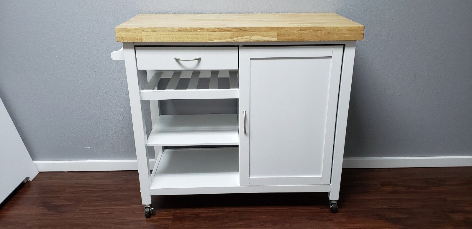 Butcher-block kitchen island kitchen storage