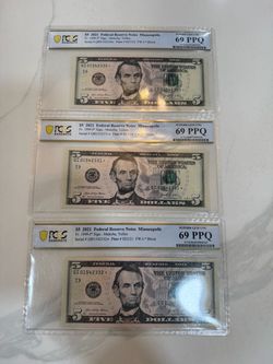2021 $5 PCGS PPQ 69 star notes