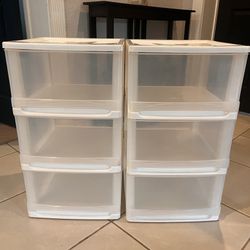 Set of 2 White Storage Drawers Closer Organizers