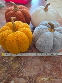 Target Bullseye Fall Decorative Mini Sherpa Pumpkin set of 4