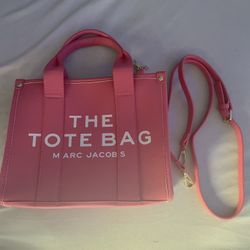 Medium Pink Leather Marc Jacobs Tote Bag
