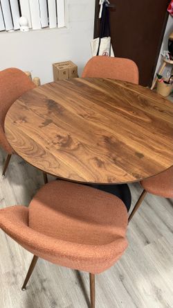 5PC Dining Set - Round Table + 4 Chairs