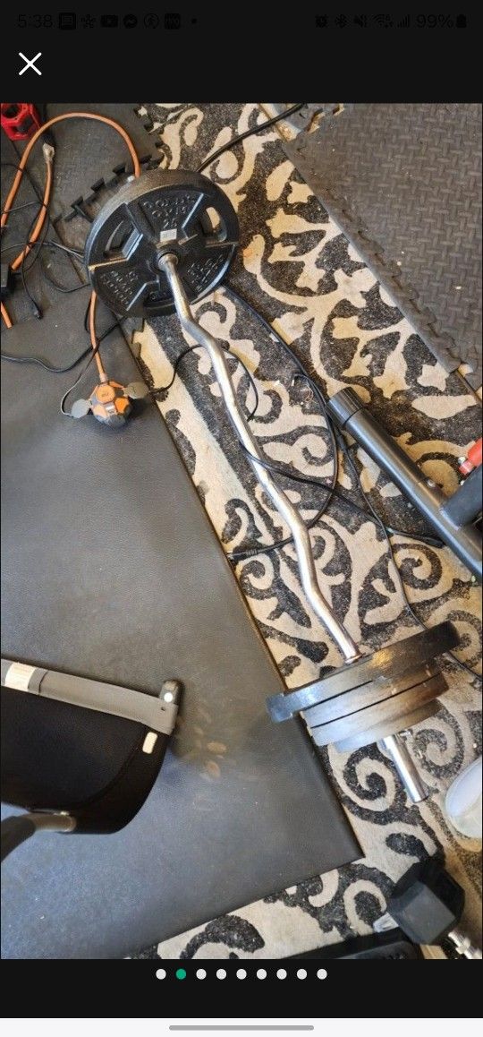Curl Bar And Weights