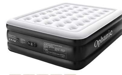 Ophanie Queen Air Mattress, 18-Inch Elevated Inflatable Bed with Built-in Pump, Puncture-Resistant, Quick Inflation/Deflation, Portable for camping