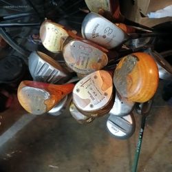 Misc Older Golf Clubs W Bag