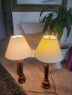 Bronze Pair of Lamps
