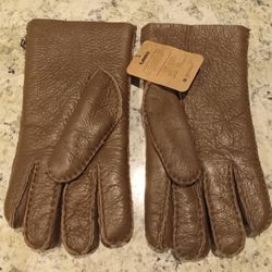 100% AUTHENTIC Men's Australian PREMIUM SHEEPSKIN Brown Leather Insulated Warm Gloves size XL BRAND NEW SEALED $30 FIRM