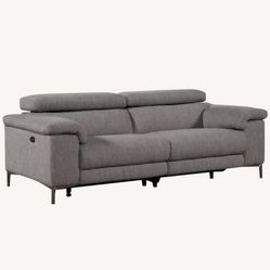 Talin Grey 85" Power Reclining Sofa with Adjustable Headrest & USB