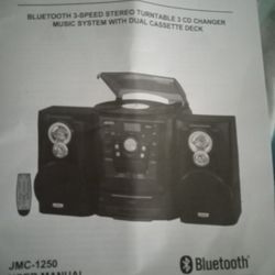 Jensen Bluetooth 3 Speed Stereo Turntable
