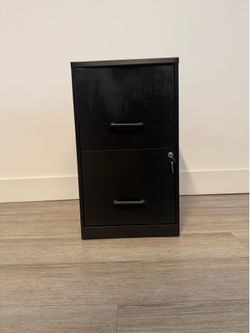 Black 2-Drawer Locking File Cabinet with Key