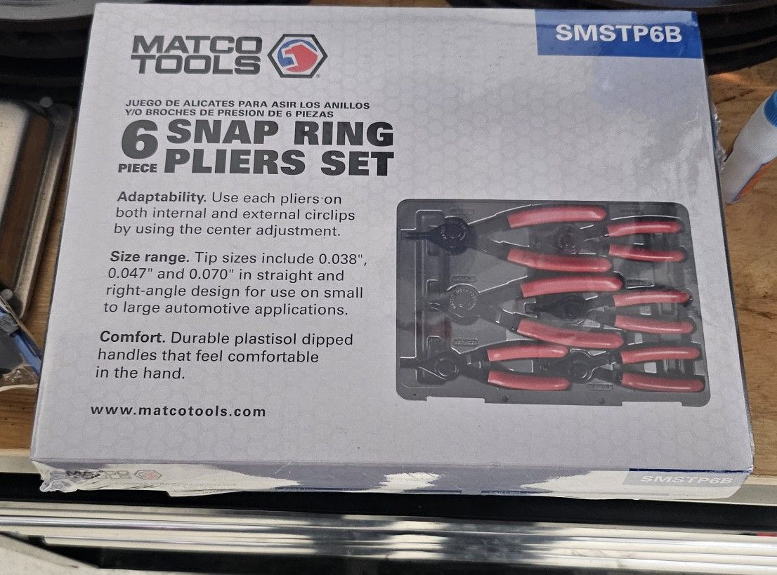 MATCO 6 PIECE SNAP RING PLIERS SET