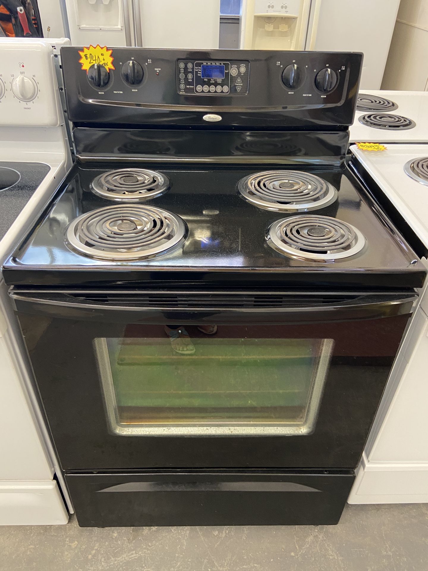 WHIRLPOOL BLACK COIL TOP STOVES 