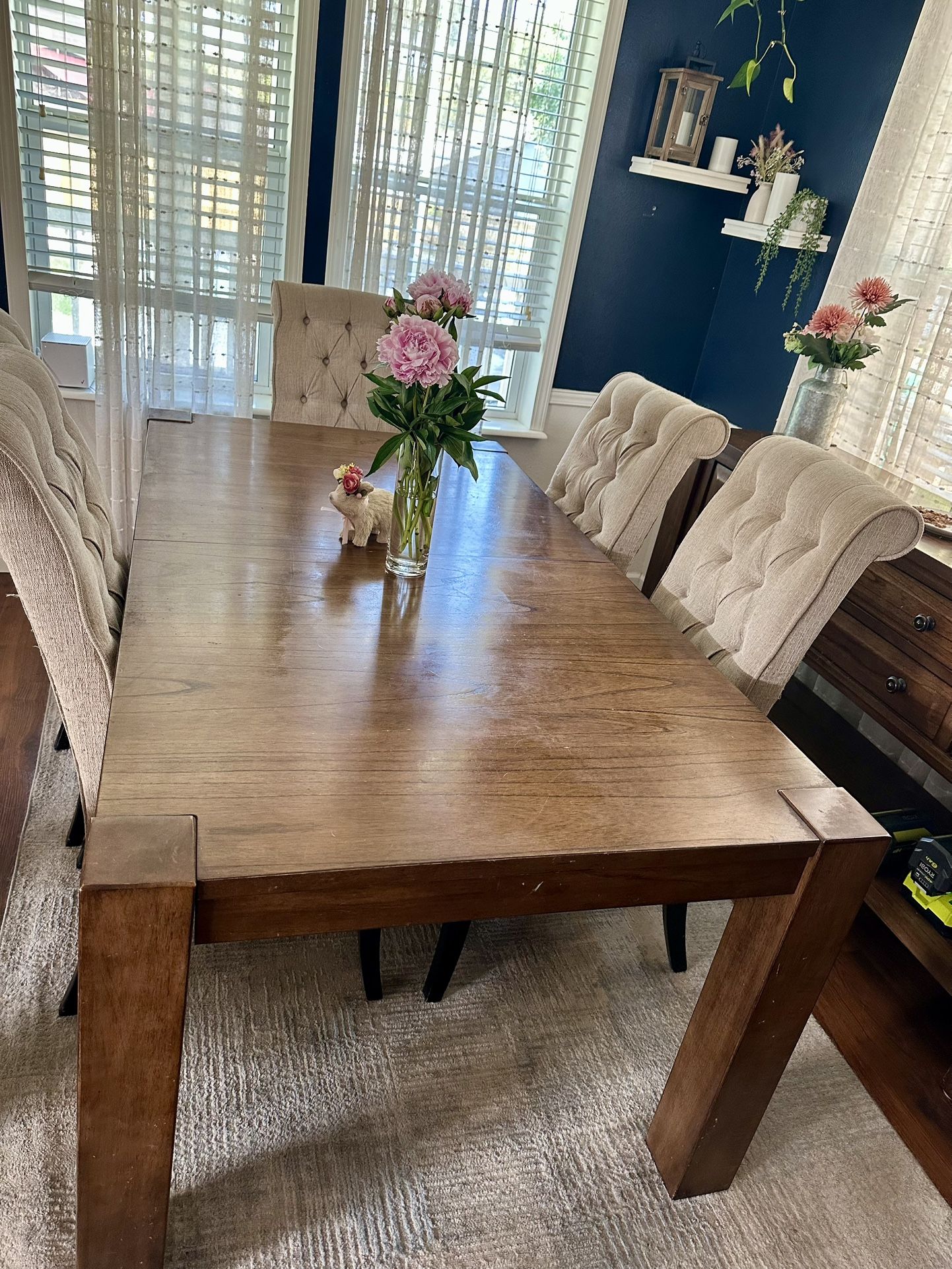 Solid Wood Dining Table + Buffet