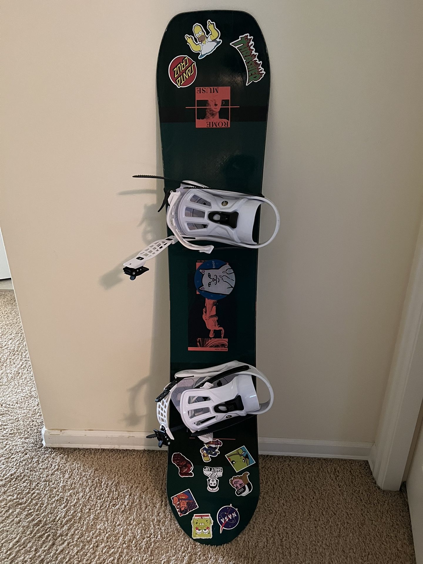 Used Snowboard Includes: Bindings, Shoes, And Stomp Pads