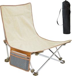Folding Low Beach Camping Chair with Carry Bag