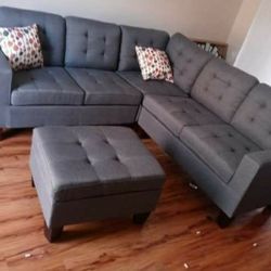 4pcs Sectional Sofá w/ottoman