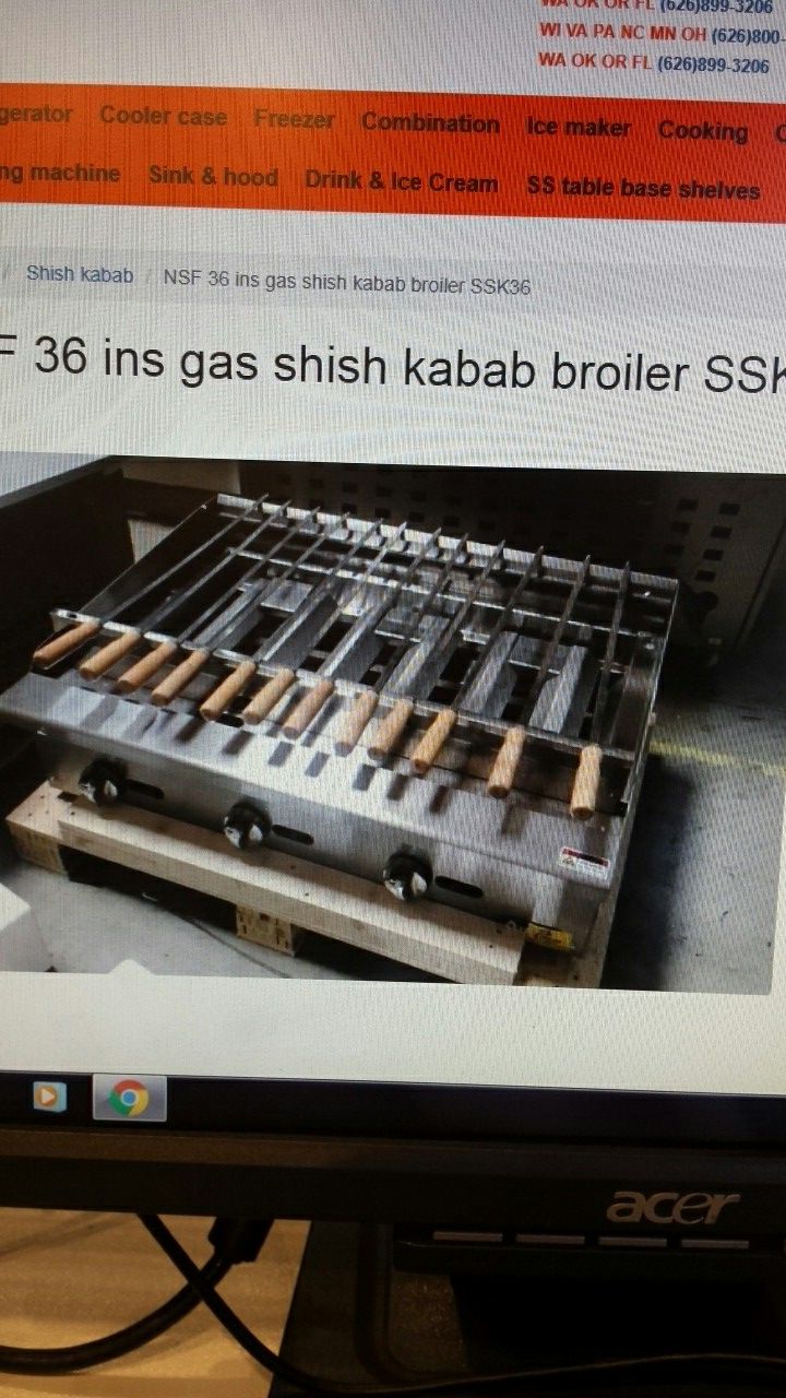 $1690!!!!! BRAND NEW NSF 36 INS GAS KABAB BROILER! ! ! ! !