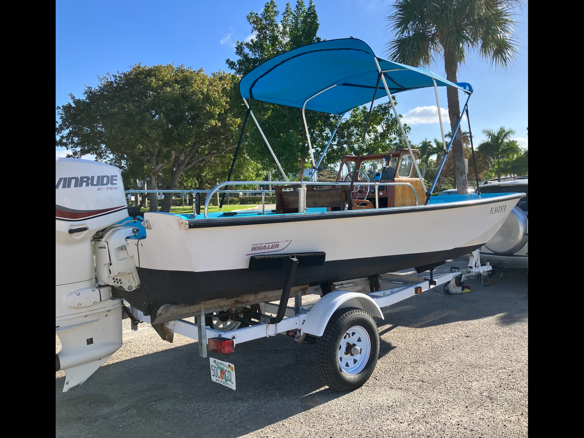 1972-17 ft Classic Boston Whaler w/ 2014 75 hp Evinrude E-tec outboard - $11,500
