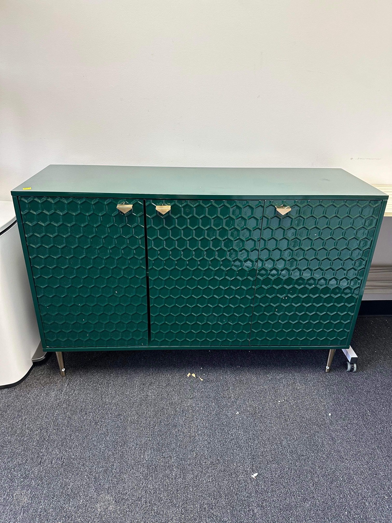 3 Door Green Locker Accent Storage Cabinet（scrach on the door）