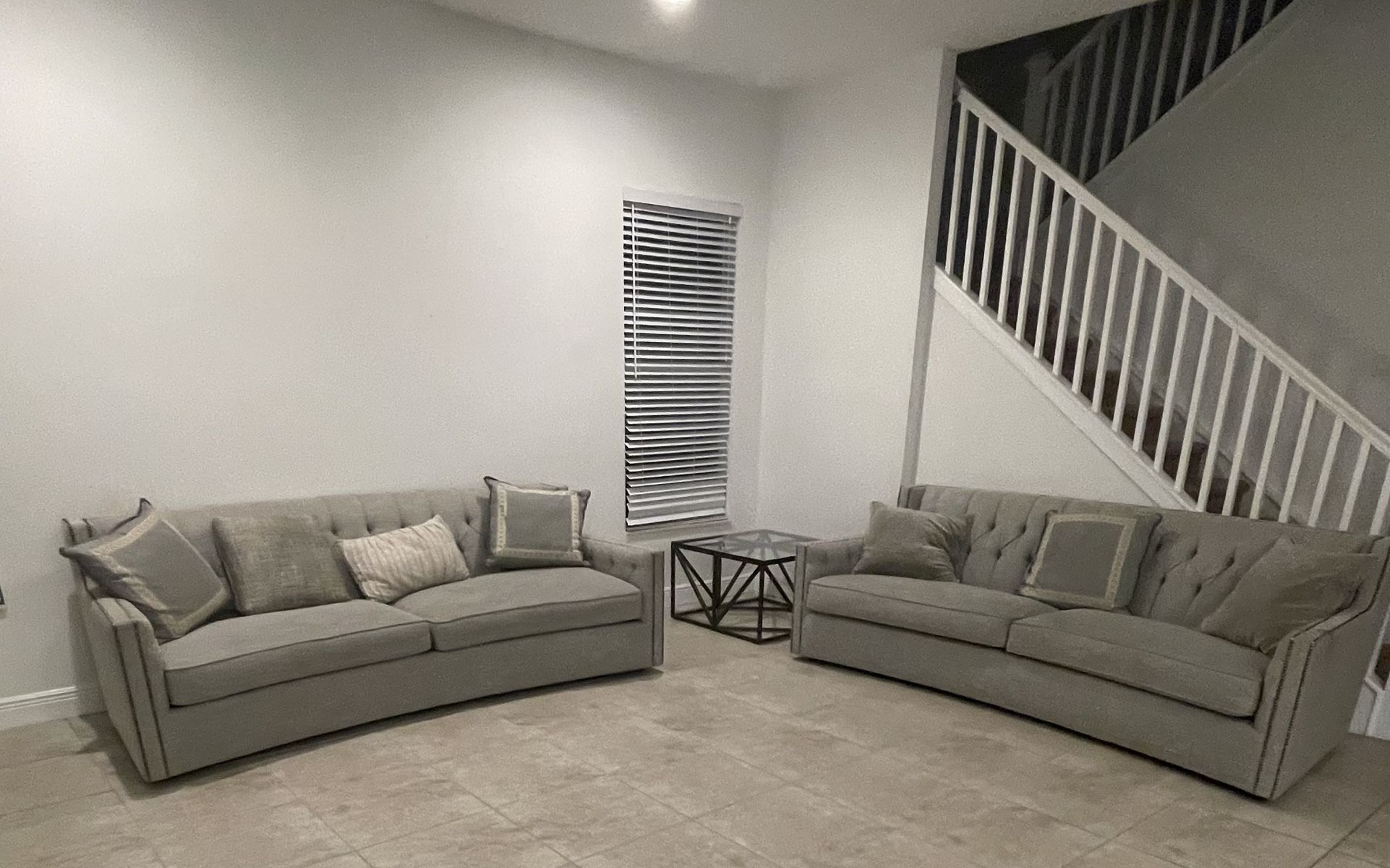 Pair of Bernhardt gray sofas. Needs cleaning please see pictures. Palm Beach Gardens.
