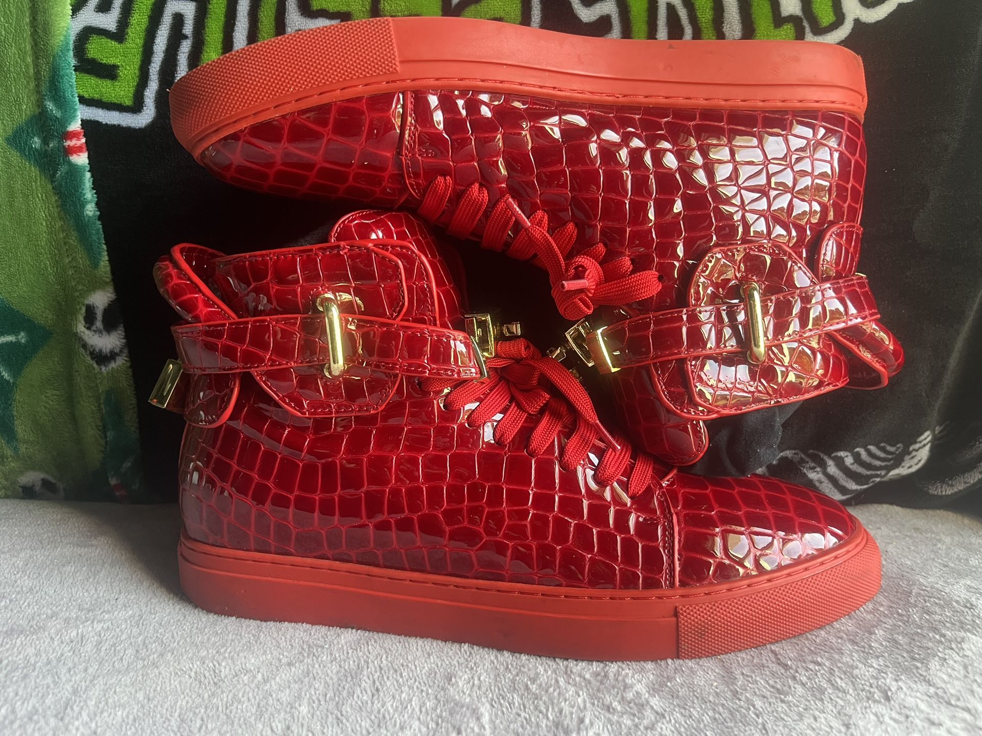 Red Alligator High Tops