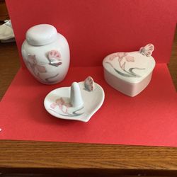 Ceramic Petite Vase , Ring Holder & Heart Shape Box