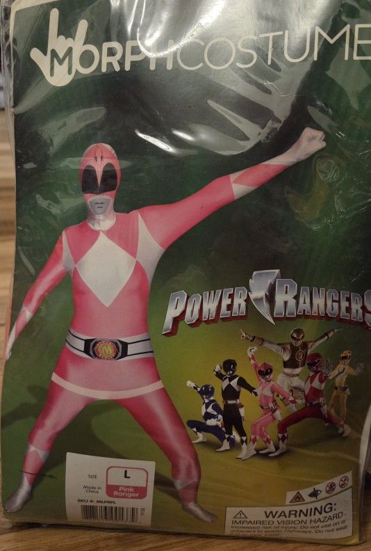 Pink Power Ranger Costume- Halloween Adult Costume 