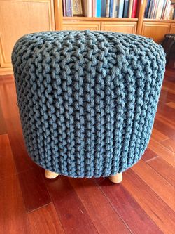 Blue footstool