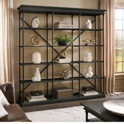 Contemporary Pitted Iron Shelving Unit