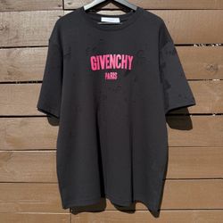 Givenchy Paris Destroyed Logo T-Shirt