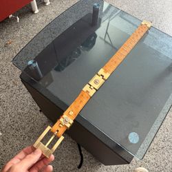 Versace Medusa Leather Belt – Tan/Gold