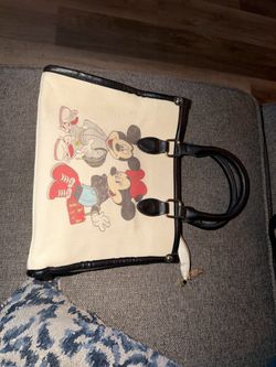 Mickey & Minnie Mouse Canvas Tote Handbag