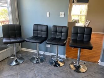 Set of Four Black Adjustable Stools