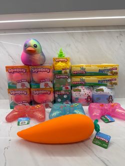 Squeezys - Peach, Butter, Cupcake, Pineapple, Dice, Duck, & Carrot