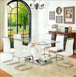 Ebullient Glass Dining Table Set for 6,
