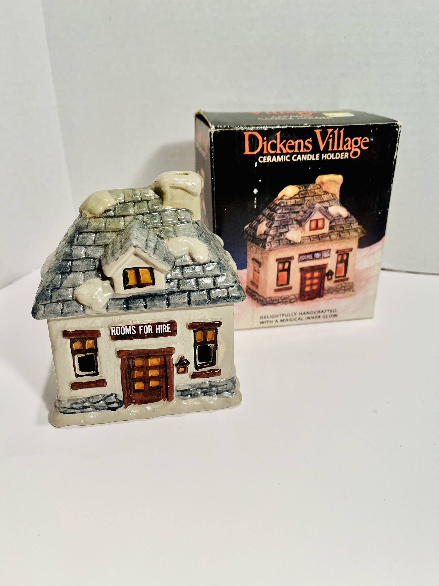 Dickens Village Ceramic Candle Holder - Rooms For Hire Christmas Village