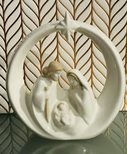 Christian Book Holy Family Porcelain Nativity Display Statue Figurine