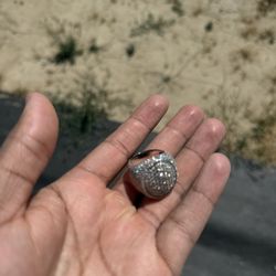 Size 8 925 Silver Ring W Moissanite  