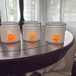 Holiday Glass Candle Holders