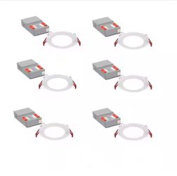 Juno Contractor Select WF 4 in. Adjustable Lumen & CCT Canless IC Rated Dimmable Integrated LED Recessed Light Trim (6-Pack)
