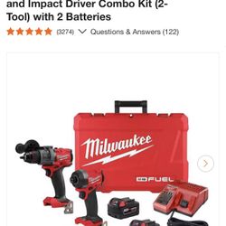 Milwaukee M18 FUEL  Brushless Cordless Hammer Drill and Impact Dr Combo
