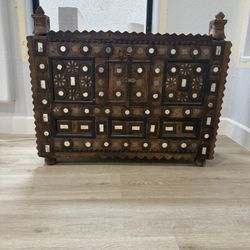 Hand Crafted Indian Dowry Damachiya Bridal Chest Cabinet