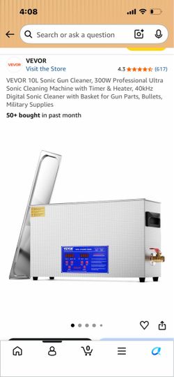 VEVOR 10L Ultrasonic Cleaner 300W with Timer & Heater
